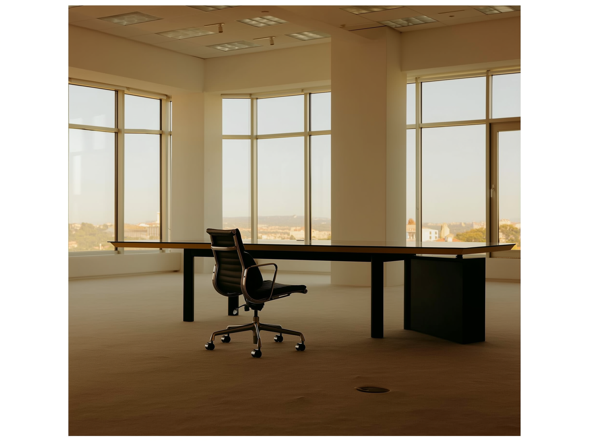 Sala de reuniones vacía que simboliza la sensación de invisibilidad en el trabajo