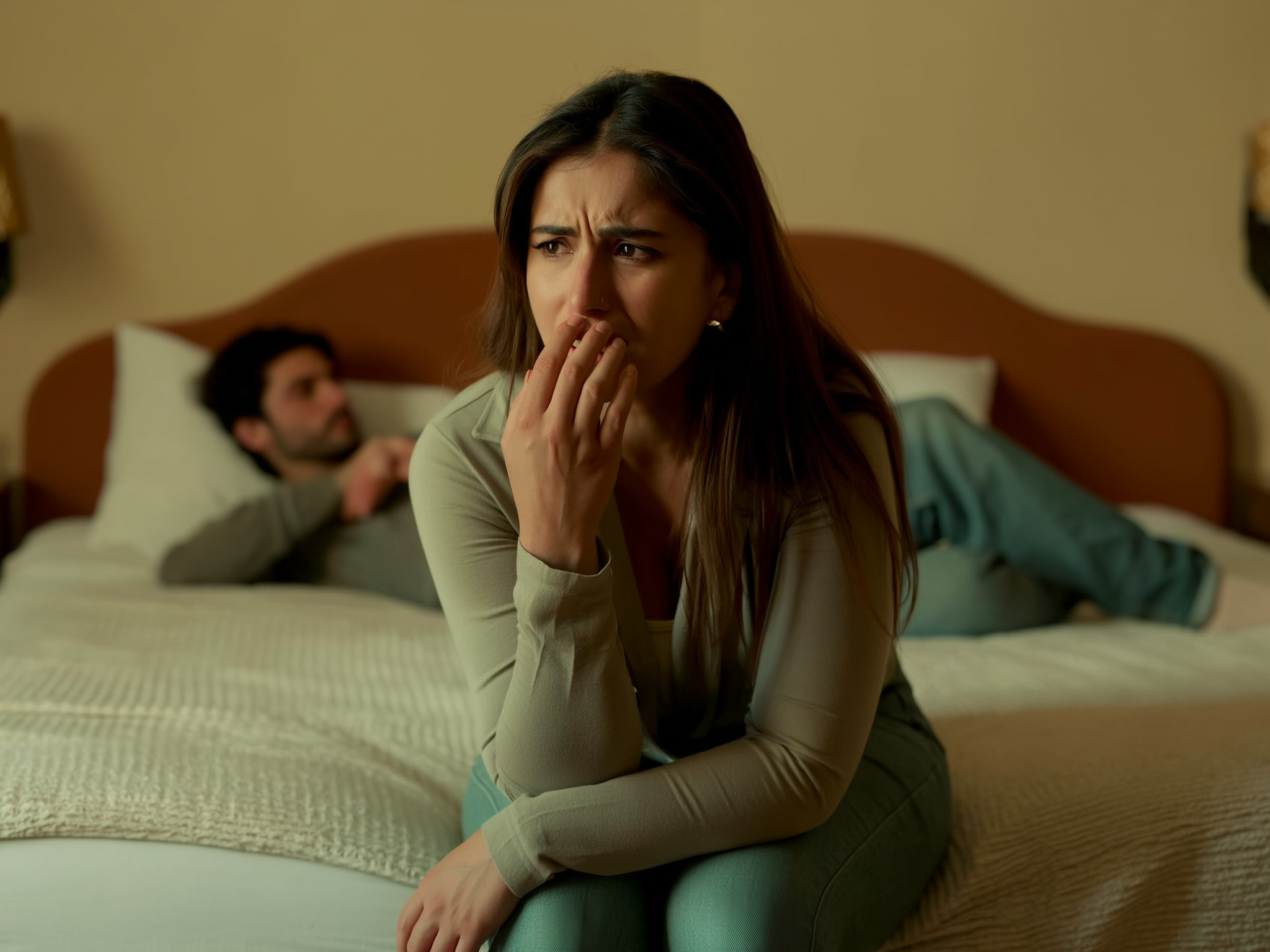 Hombre reconociéndose en ataques de panico pareja