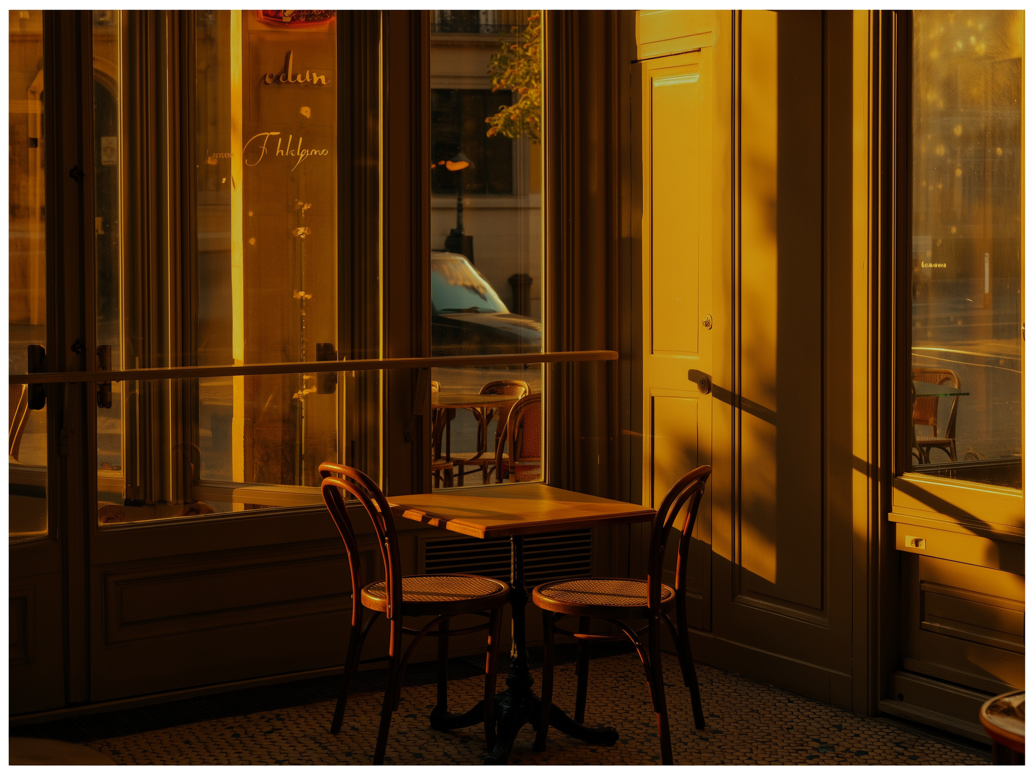 Pareja joven conversando tranquilamente en un café acogedor con luz natural suave