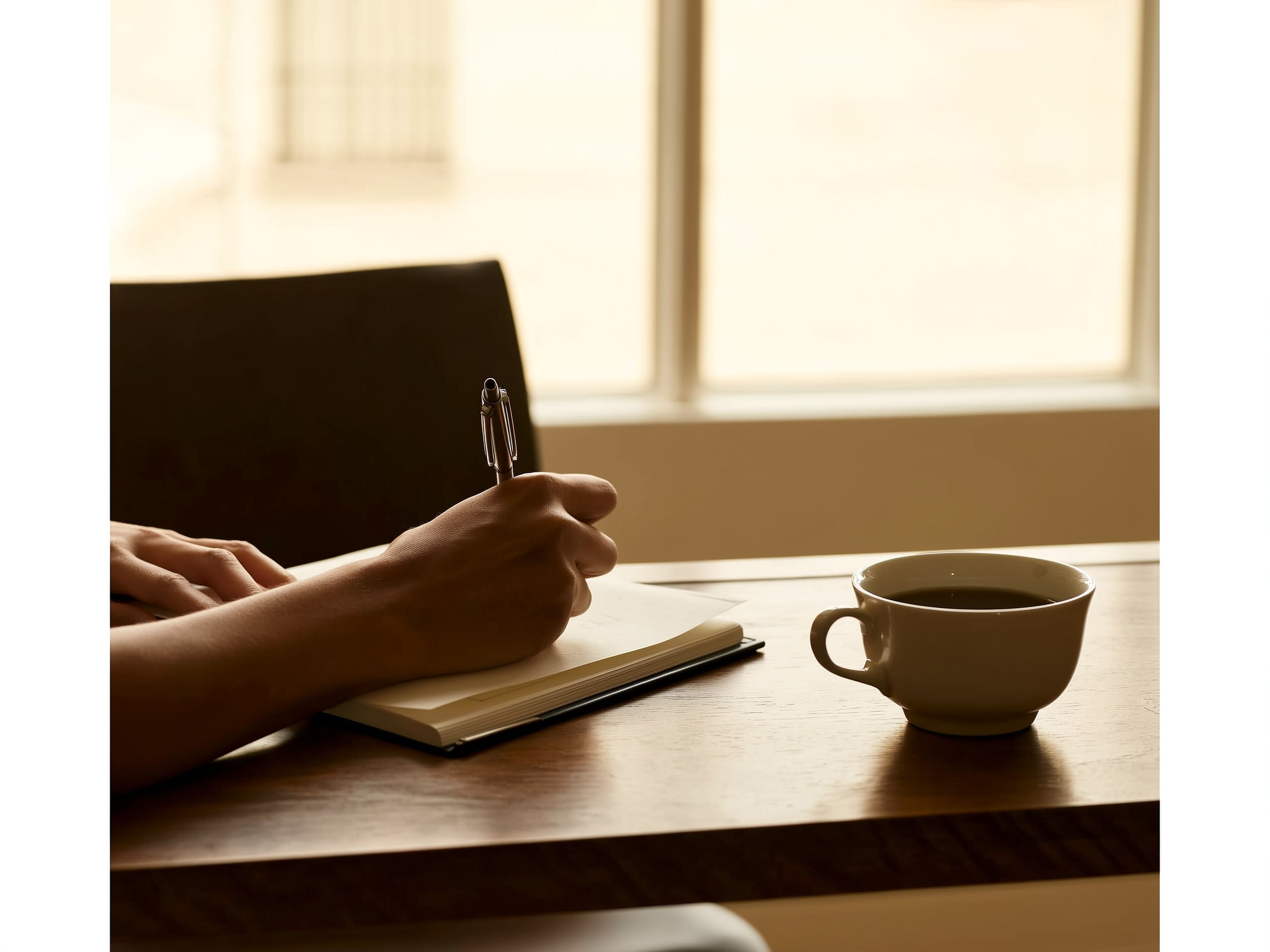 Persona escribiendo en diario emocional para autoconocimiento