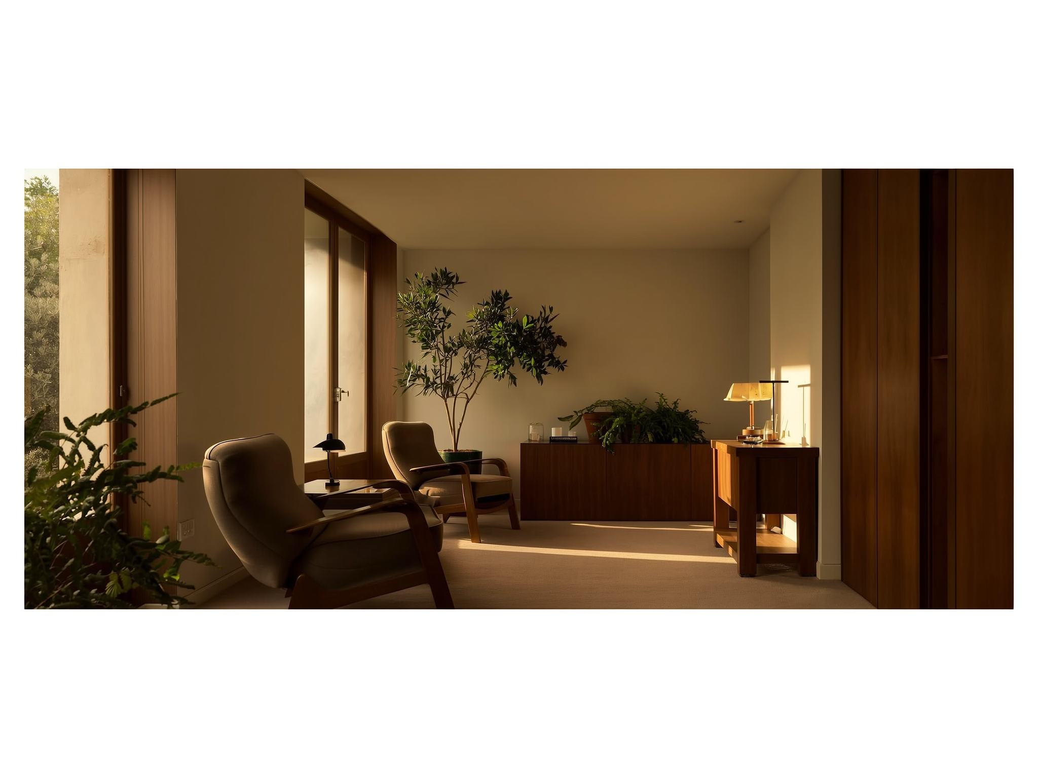 Espacio terapéutico acogedor con sillones cómodos y luz natural